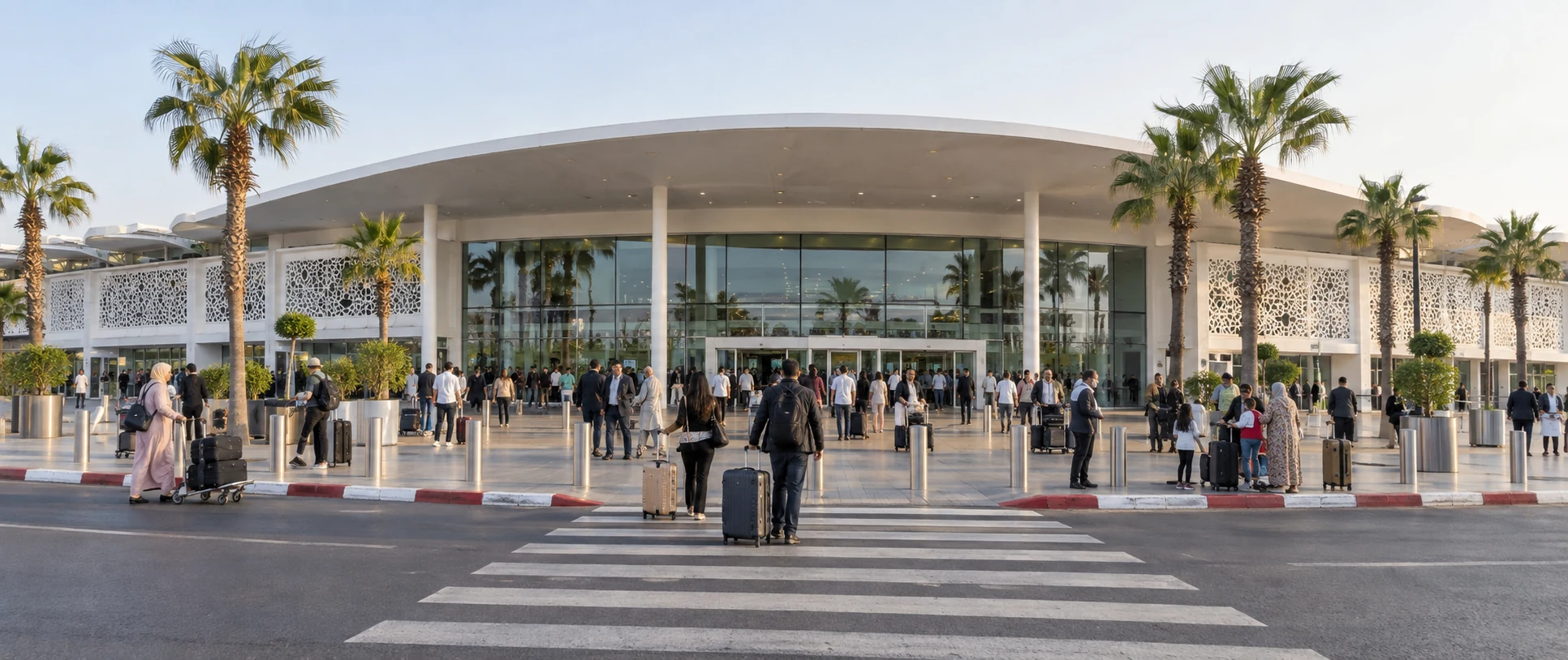 Offene Straße in Marokko für eine Reise ab dem Flughafen Casablanca
