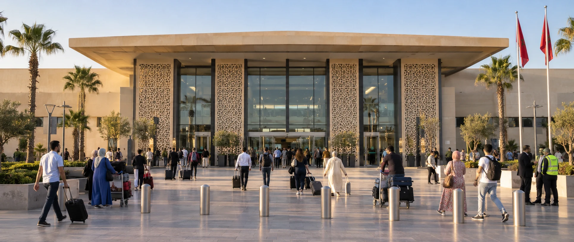Carretera abierta en Marruecos para un viaje desde el aeropuerto de Fez-Saïss